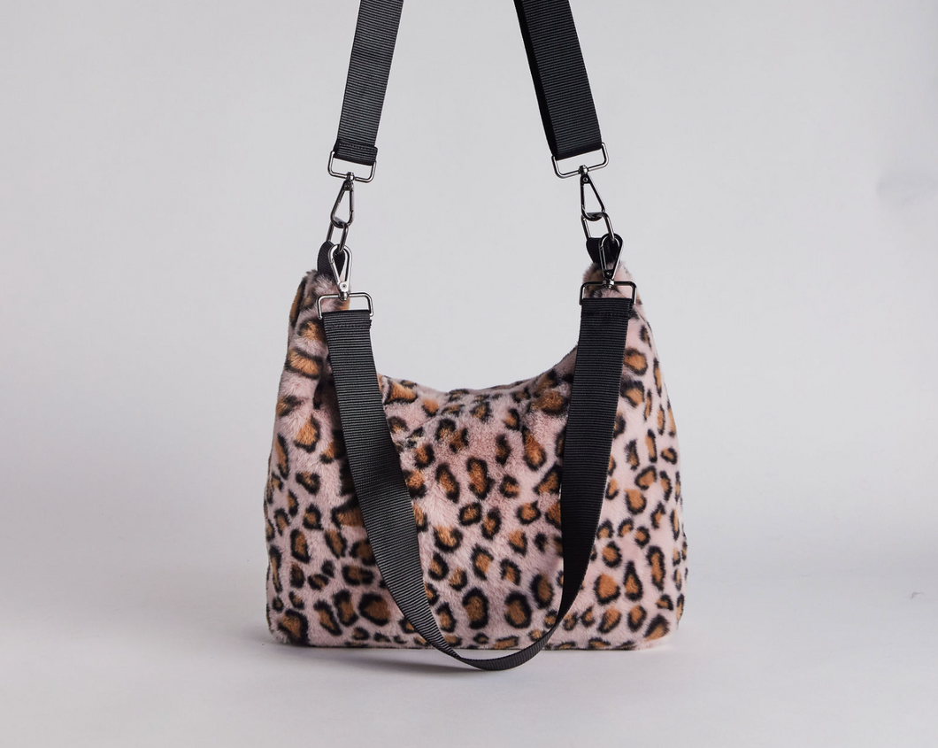 Slouch Bag Pink Leopard Print