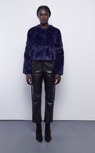 Load image into Gallery viewer, Faux Fur Cropped Jacket in Ink