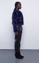 Load image into Gallery viewer, Faux Fur Cropped Jacket in Ink
