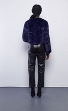 Load image into Gallery viewer, Faux Fur Cropped Jacket in Ink