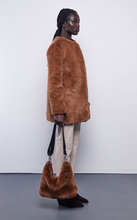 Load image into Gallery viewer, Long Faux Fur Coat in Tan