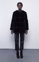 Load image into Gallery viewer, Kate Faux Fur Coat Black
