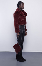 Load image into Gallery viewer, Faux Fur Cropped Jacket in Rust