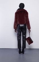 Load image into Gallery viewer, Faux Fur Cropped Jacket in Rust
