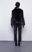 Load image into Gallery viewer, Faux Fur Cropped Jacket in Black