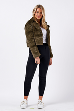 Load image into Gallery viewer, Faux Fur Cropped Jacket in Olive