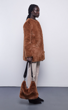 Load image into Gallery viewer, Long Faux Fur Coat in Tan
