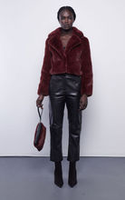 Load image into Gallery viewer, Faux Fur Cropped Jacket in Rust
