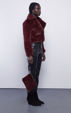 Load image into Gallery viewer, Faux Fur Cropped Jacket in Rust
