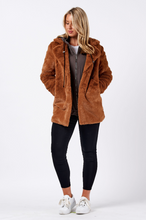 Load image into Gallery viewer, Long Faux Fur Coat in Tan
