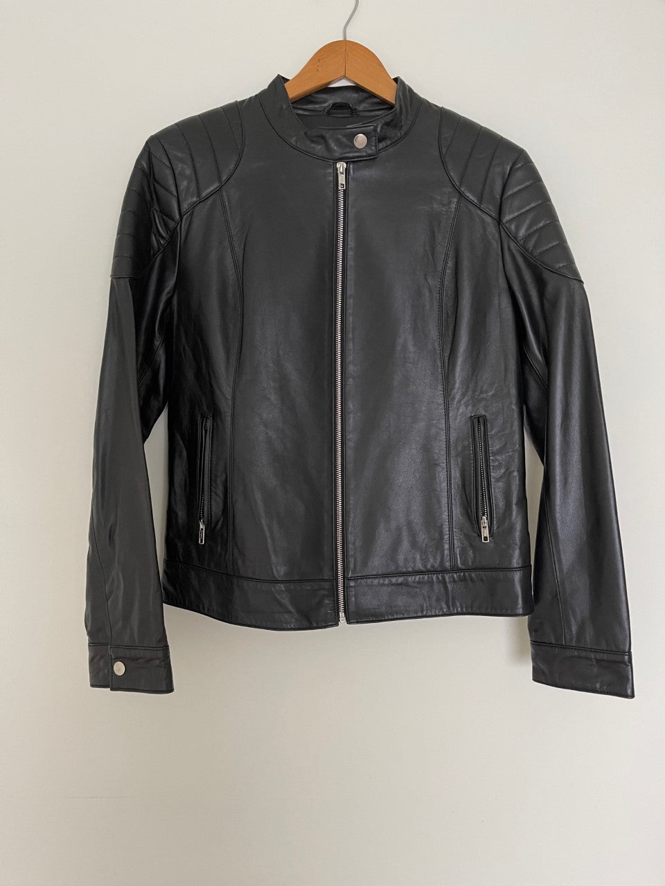 Essential Quilted Biker Jacket - Black